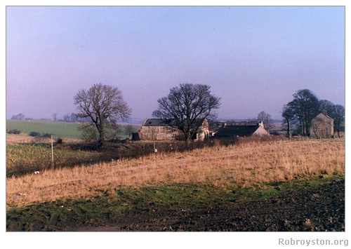 Robroyston Mains Farm (left) prior to demolition
